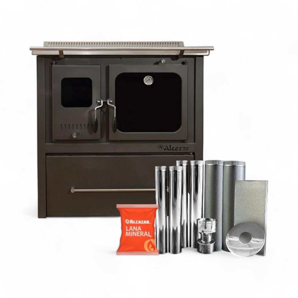 Cocina Combustión Lenta Alcazar M 90 + Kit