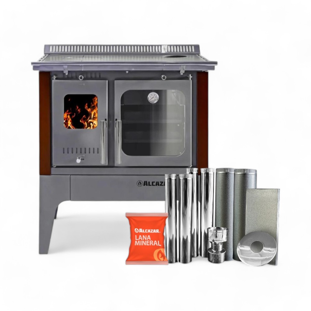 Combo Cocina Alcázar S800 Con Kit Acero 5" Burdeo