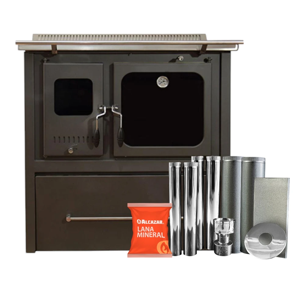 Cocina Combustión Lenta Alcazar M 80 + Kit