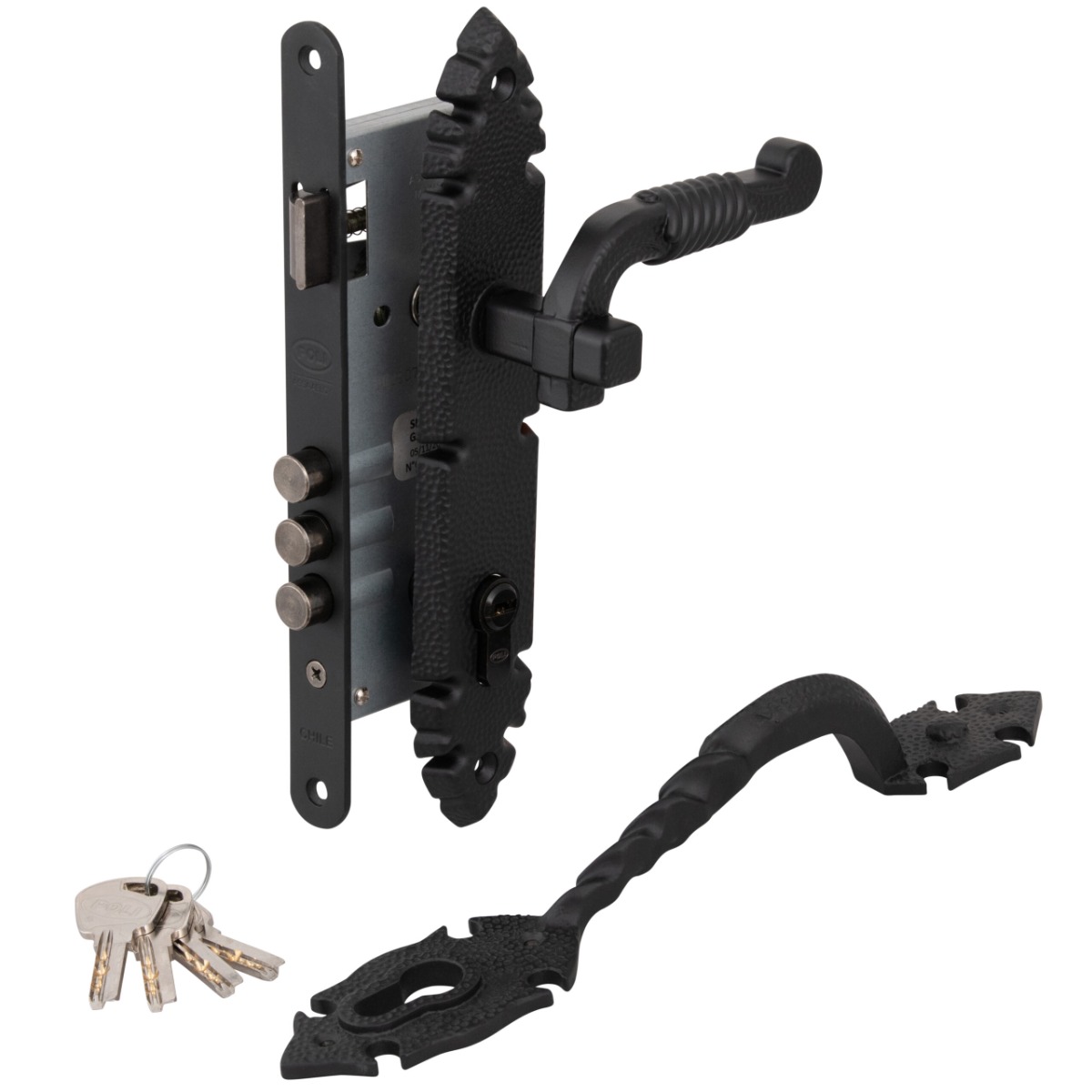 Cerradura Embutir Rustica B40man/tir Acc1/2iz