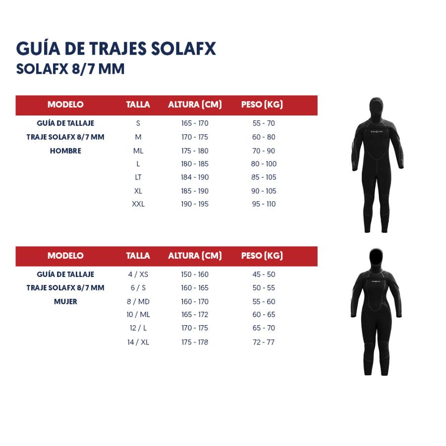 Traje Buceo Sol Afx Hombre 8/7mm