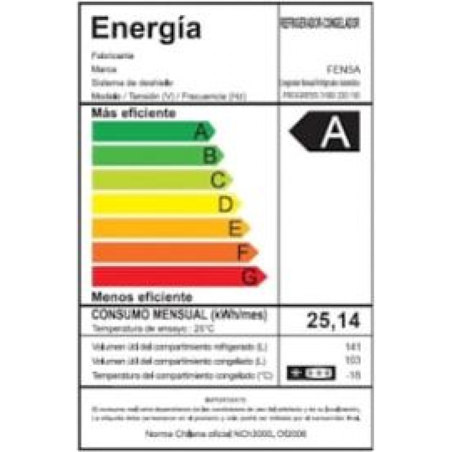 Refrigerador Frío Directo 244 Litros Fensa 3100 Plus Plata