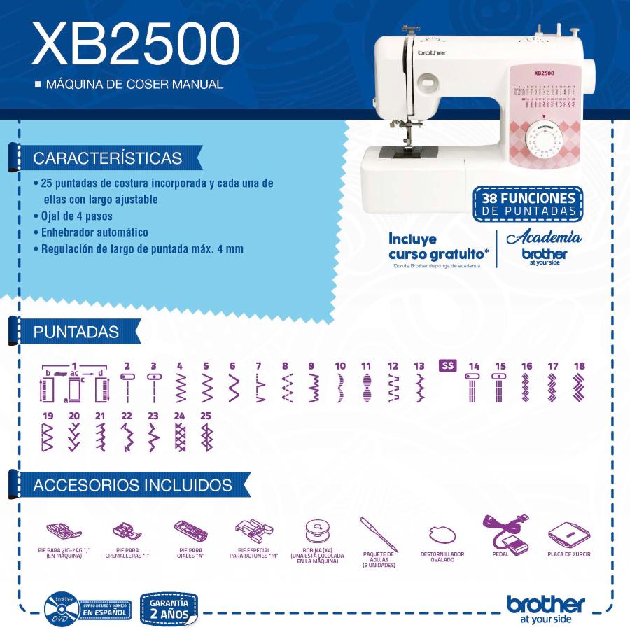Máquina De Coser Brother Xb2500