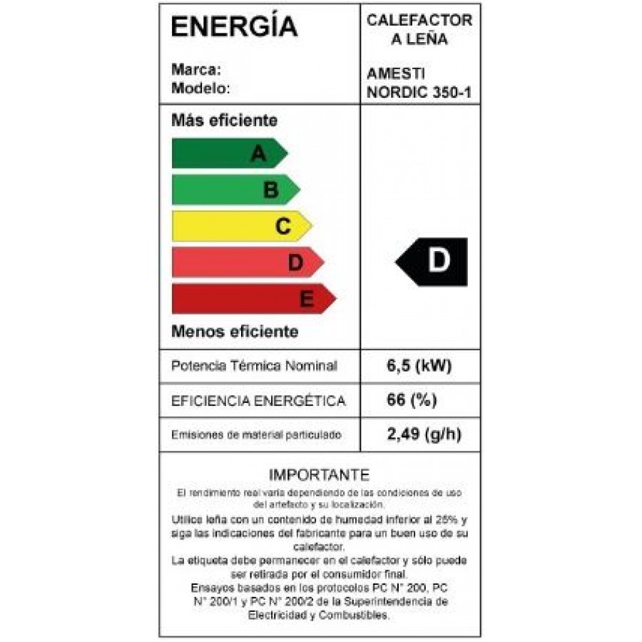 Estufa a Leña Amesti Nordic 350 