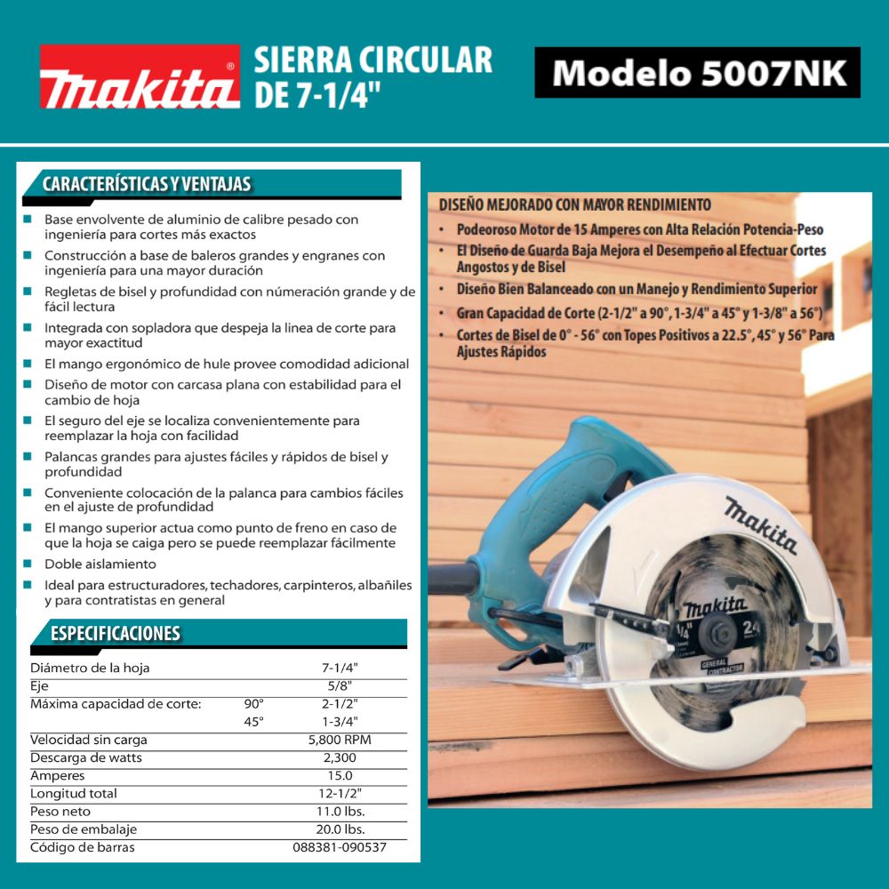 Sierra Circular Makita 71/4