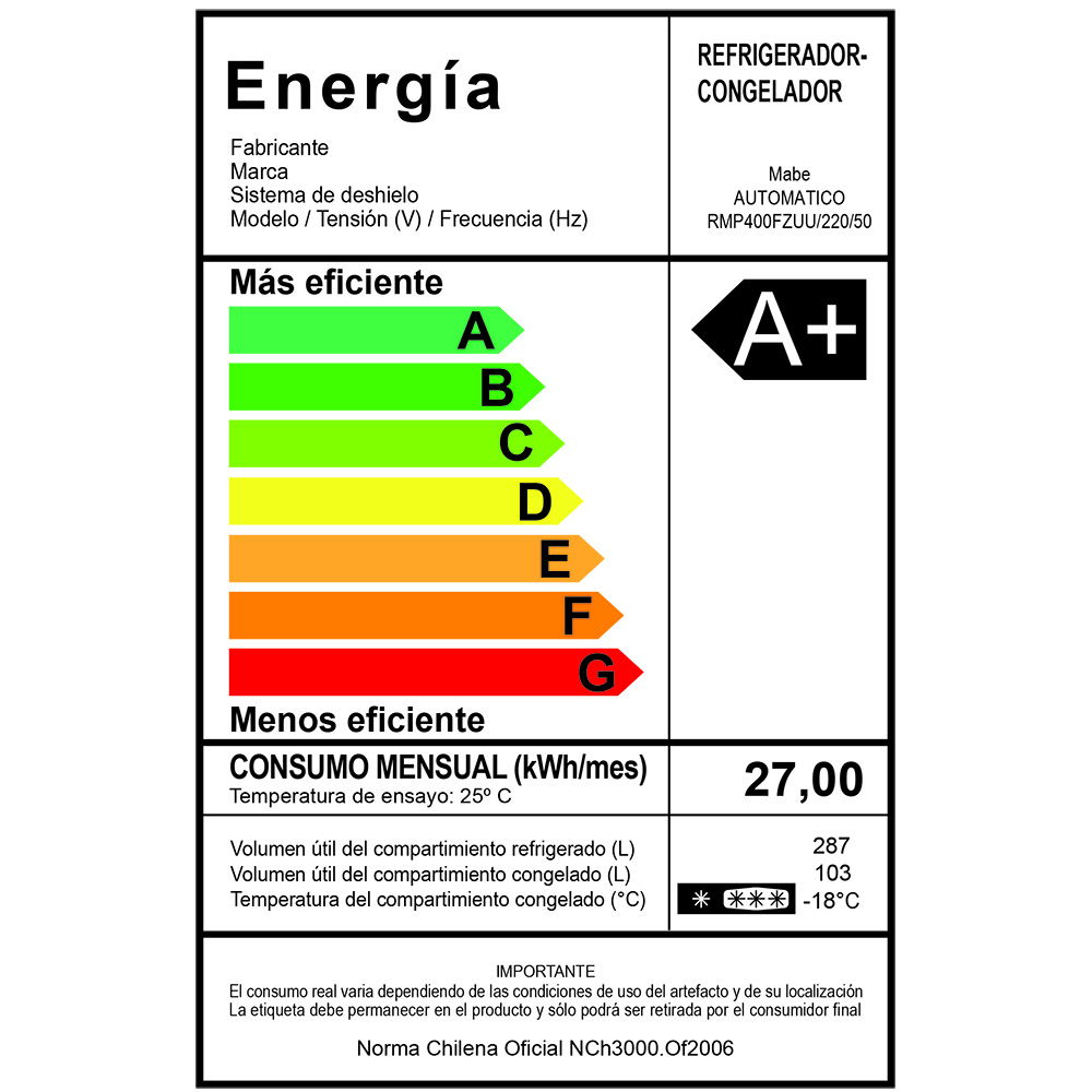 Refrigerador No Frost De 400 Lt Extreme Inox Mabe Rmp400fzuu