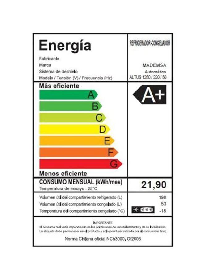 Refrigerador Mademsa Altus 1250 No Frost 251 Litros