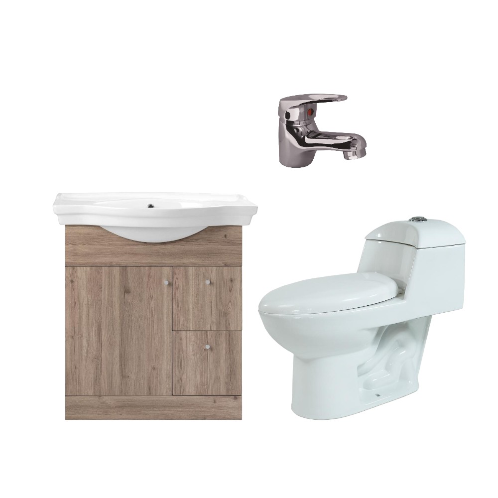 Pack Renovación Baño -  WC One Piece Natales + Monomando Cincinnati + Mueble Adele