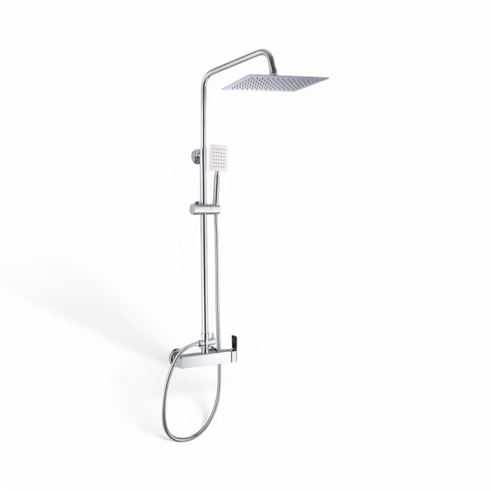 Combo Baño Shower Door+ Columna De Ducha + Espejo LED 90x70