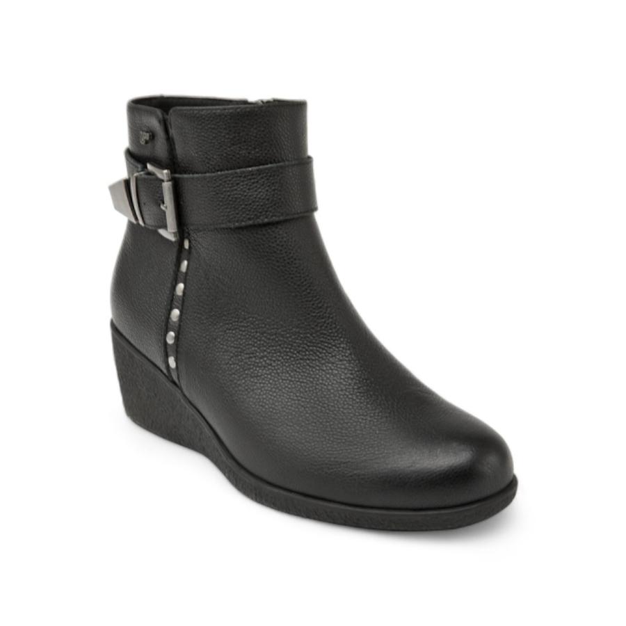 Botin Casual Mujer 16 Hrs J008 Cuero Negro