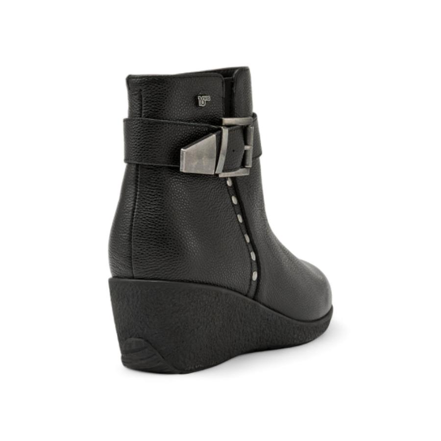 Botin Casual Mujer 16 Hrs J008 Cuero Negro