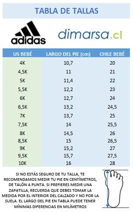 Tabla de tallas adidas bebe hotsell