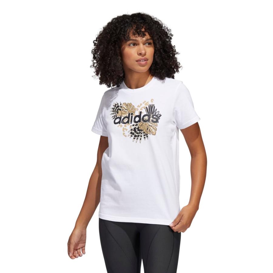 Polera Adidas Mujer Estampado Blanca