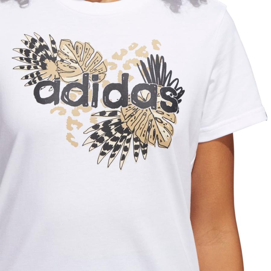 Polera Adidas Mujer Estampado Blanca