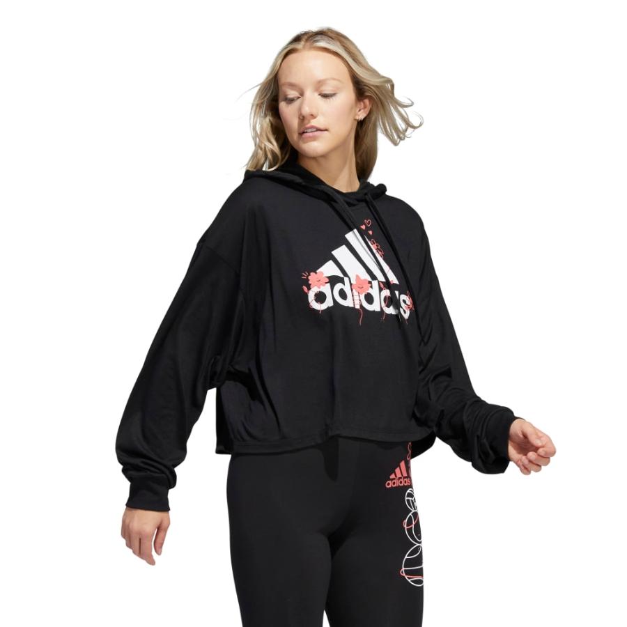 Polerón Corto Adidas Fun Sport Mujer Negro
