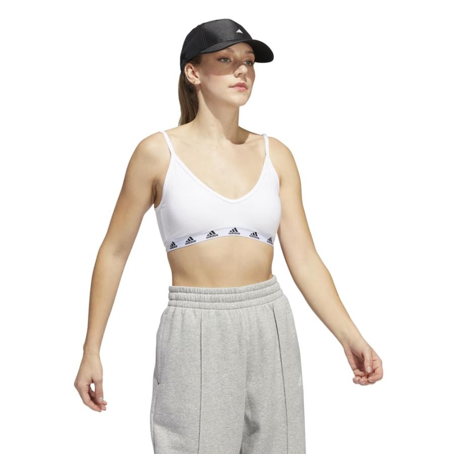 Top Deportivo Adidas Purebare Soporte Ligero Mujer Blanco