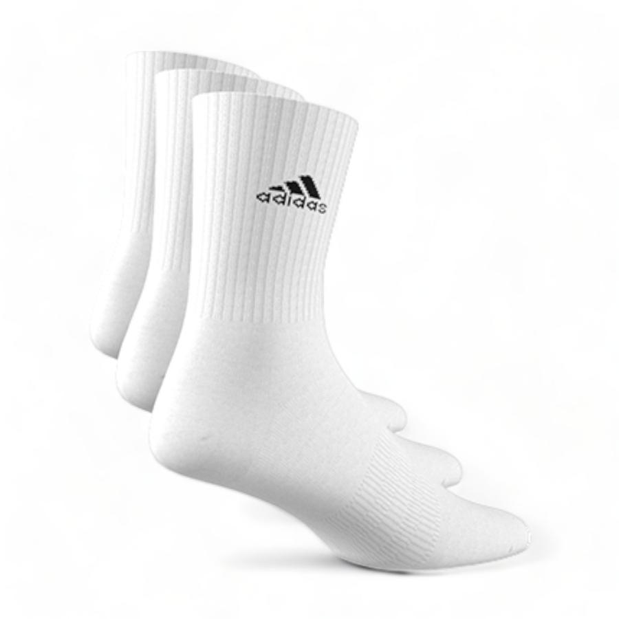 Calcetín Adidas Media Pantorrilla Unisex 3 Pares Blancas