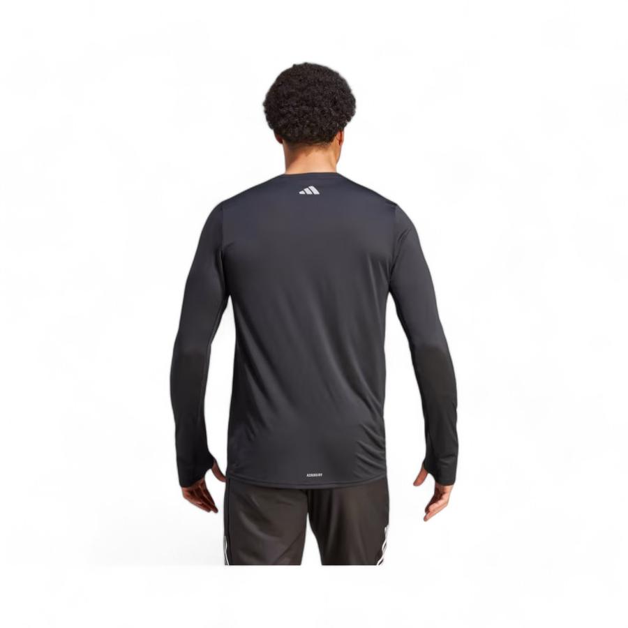 Polera Deportiva Hombre Adidas Brand Love Manga Larga Negro