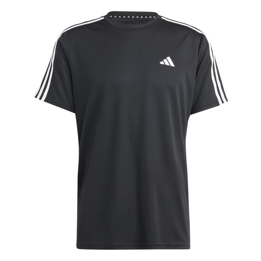 Polera Deportiva Hombre Adidas Essentials 3 Stripes Negro