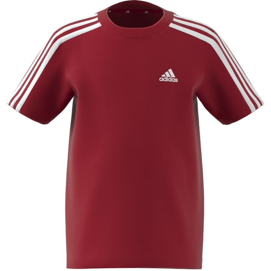 Polera Infantil Unisex Adidas Essentials 3 Tiras Rojo