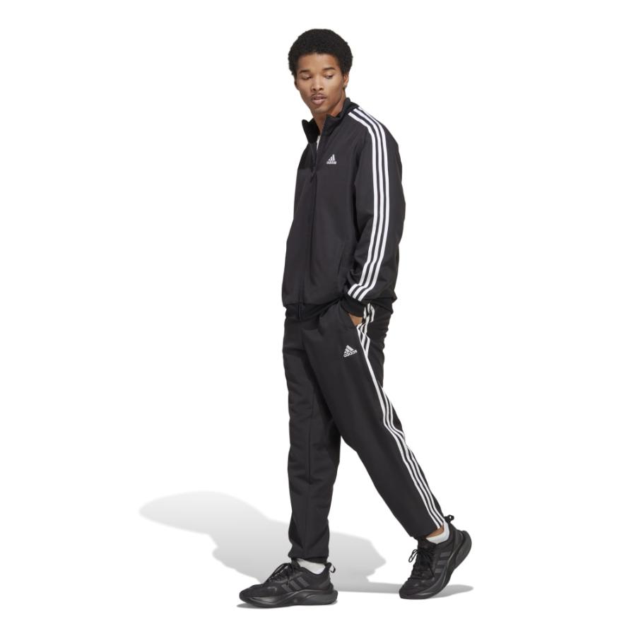 Buzo Deportivo Hombre Adidas Tejido 3 Tiras Negro