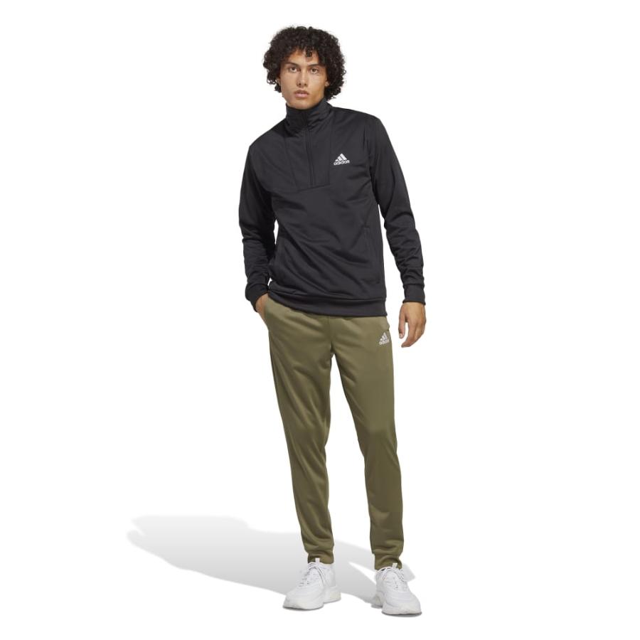 Buzo Deportivo Hombre Adidas Logo Pequeño Tricot Negro/Oliva