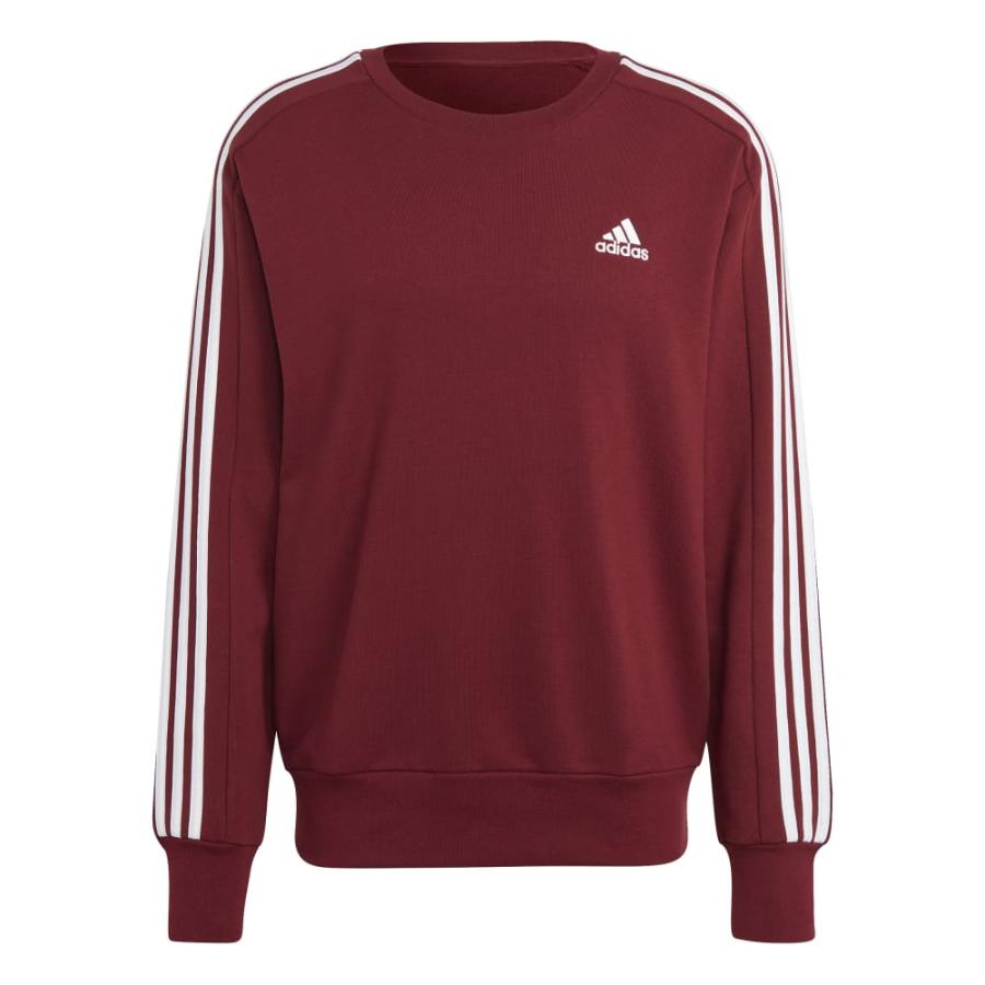 Polerón Hombre Adidas Essentials 3 Tiras Felpa French Burdeo
