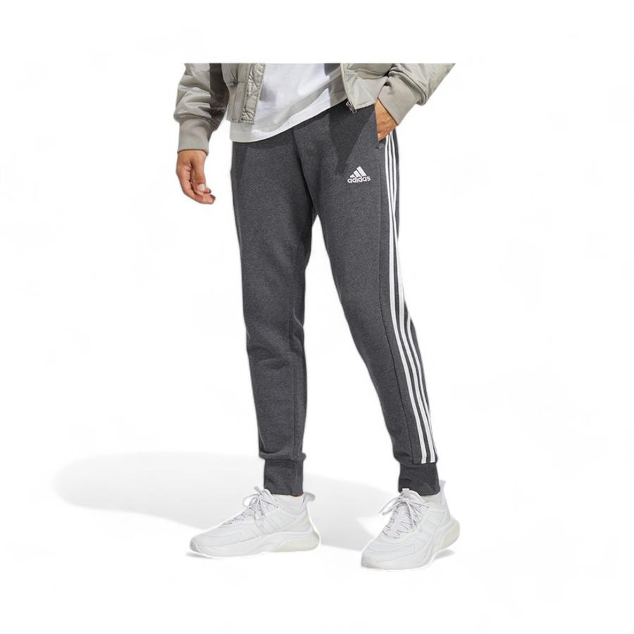 Pantalon Deportivo Hombre Adidas 3 Tiras Pierna Conica Gris
