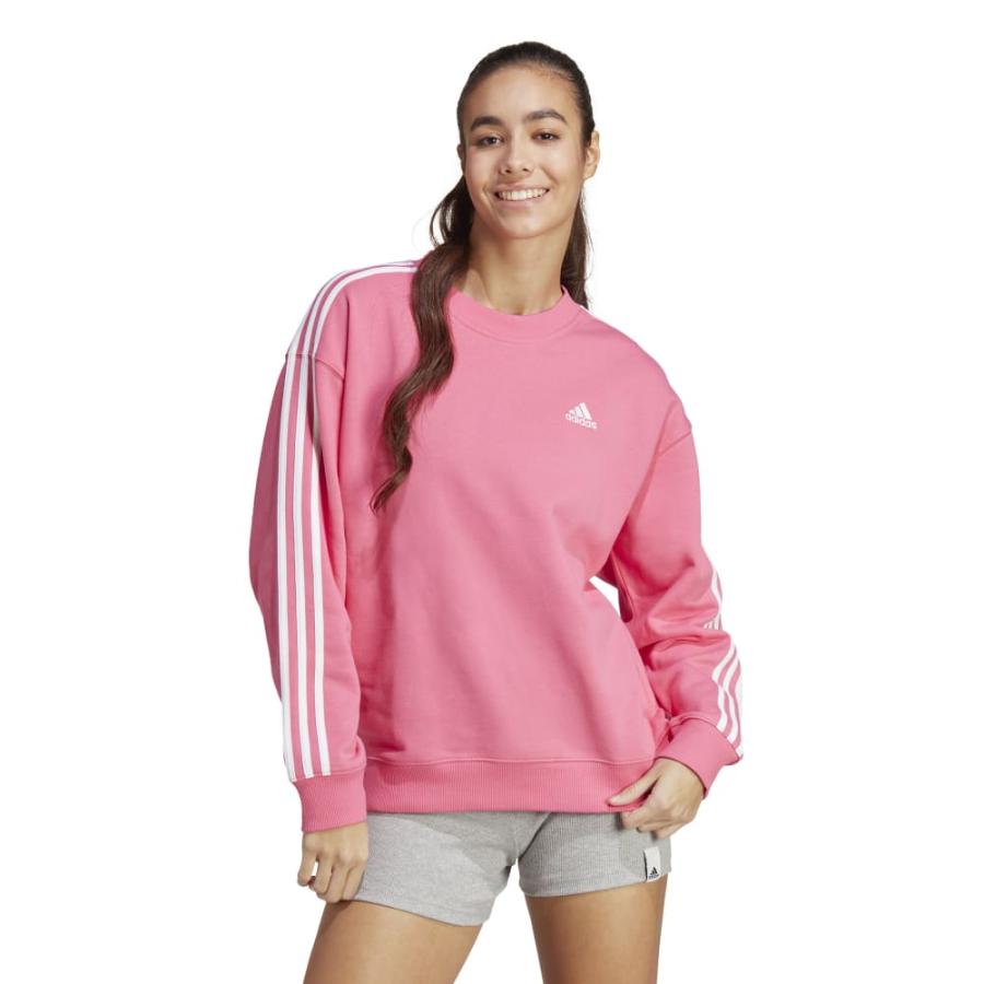 Polerón Deportivo Mujer Adidas Essentials 3 Tiras Rosado