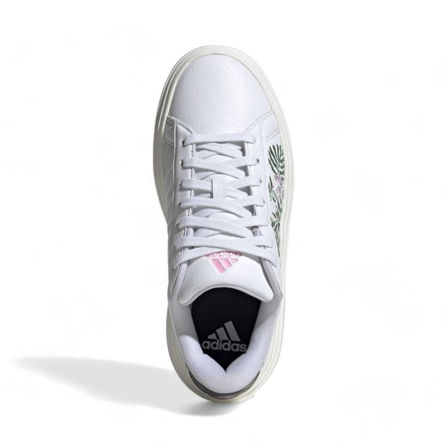 Zapatillas Mujer Adidas Grand Court Plataforma Flores Blanco