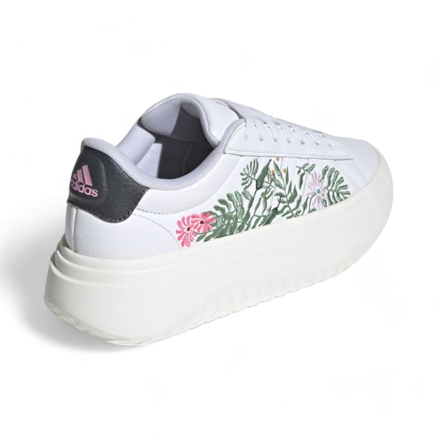 Zapatillas Mujer Adidas Grand Court Plataforma Flores Blanco