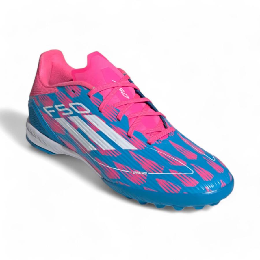 Zapatos Fútbol Hombre Adidas F50 League Turf Celeste/Rosado