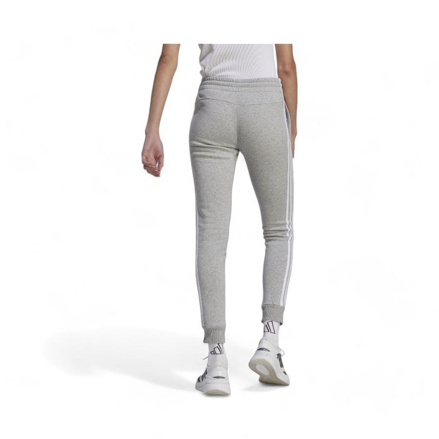 Pantalón Deportivo Mujer Adidas 3 Tiras Tela Fleece Gris