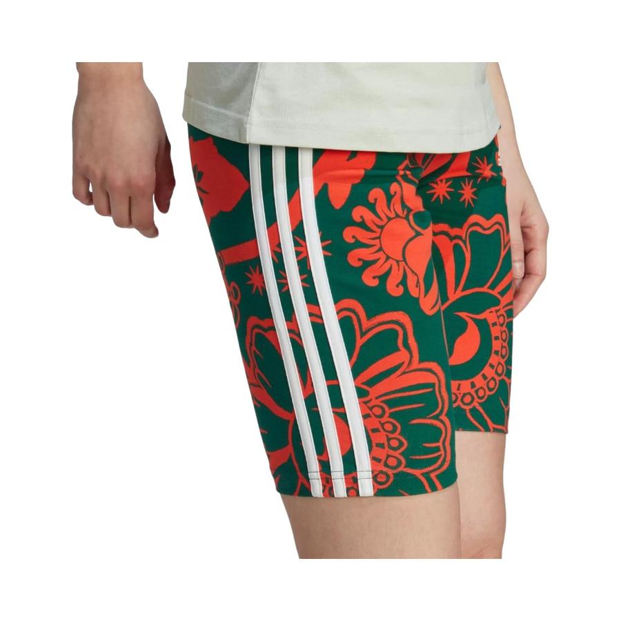 Short Ciclismo Mujer Adidas X Farm Rio Verde/Naranjo