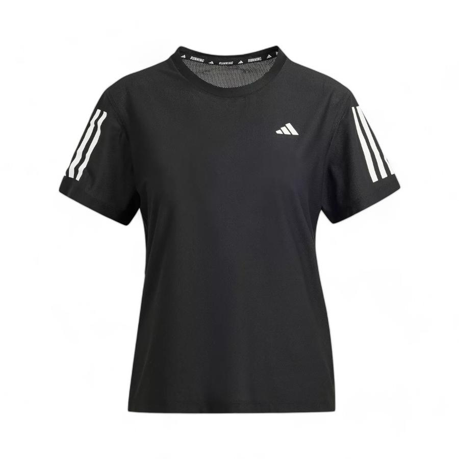 Polera Deportiva Mujer Adidas Own The Run 3 Lineas Negro