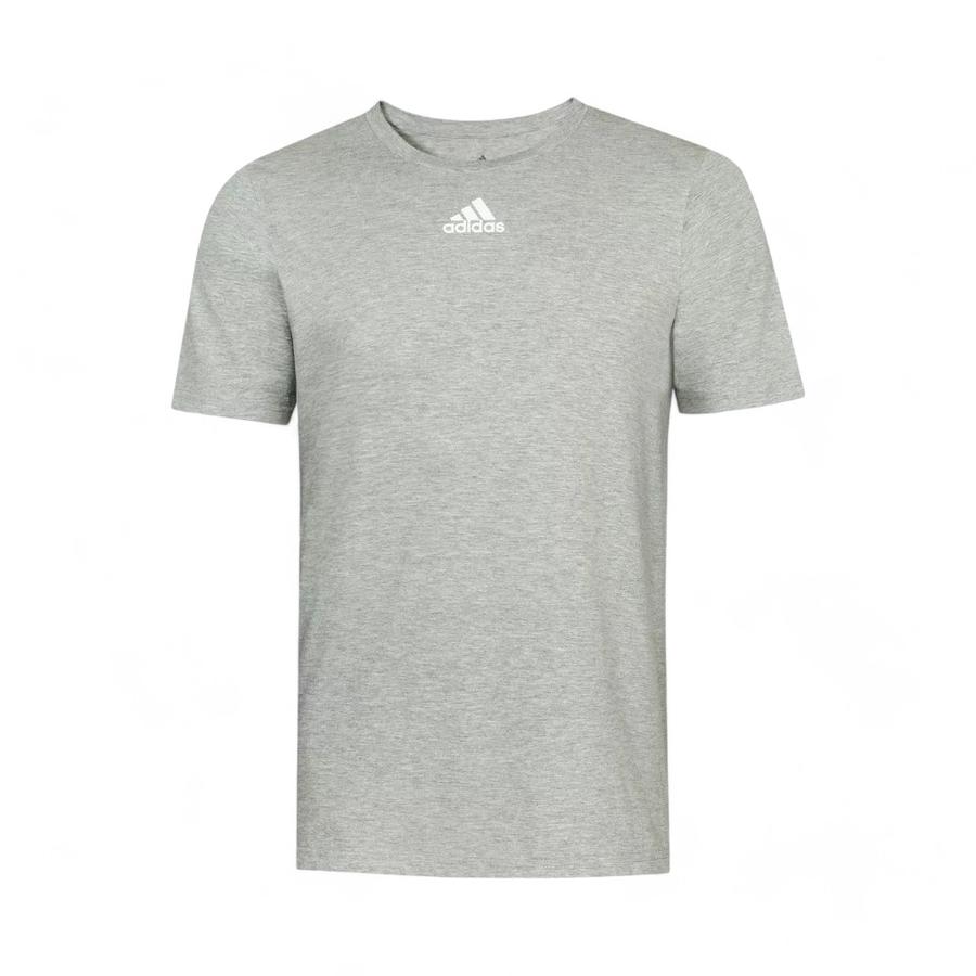Polera Deportiva Hombre Adidas Logo Pequeño Gris
