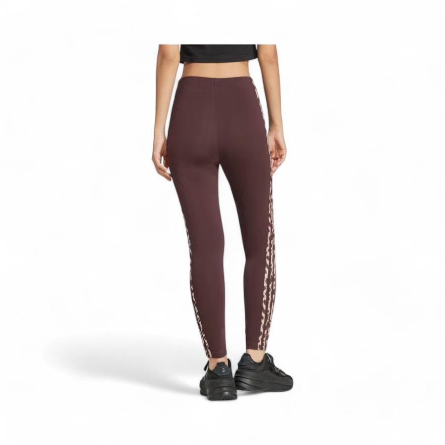 Calzas Mujer Adidas Essentials 3 Tiras Animal Print Café