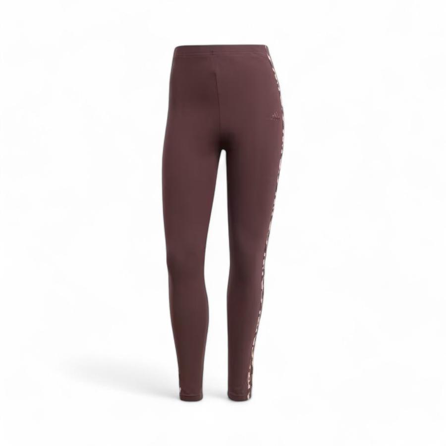 Calzas Mujer Adidas Essentials 3 Tiras Animal Print Café