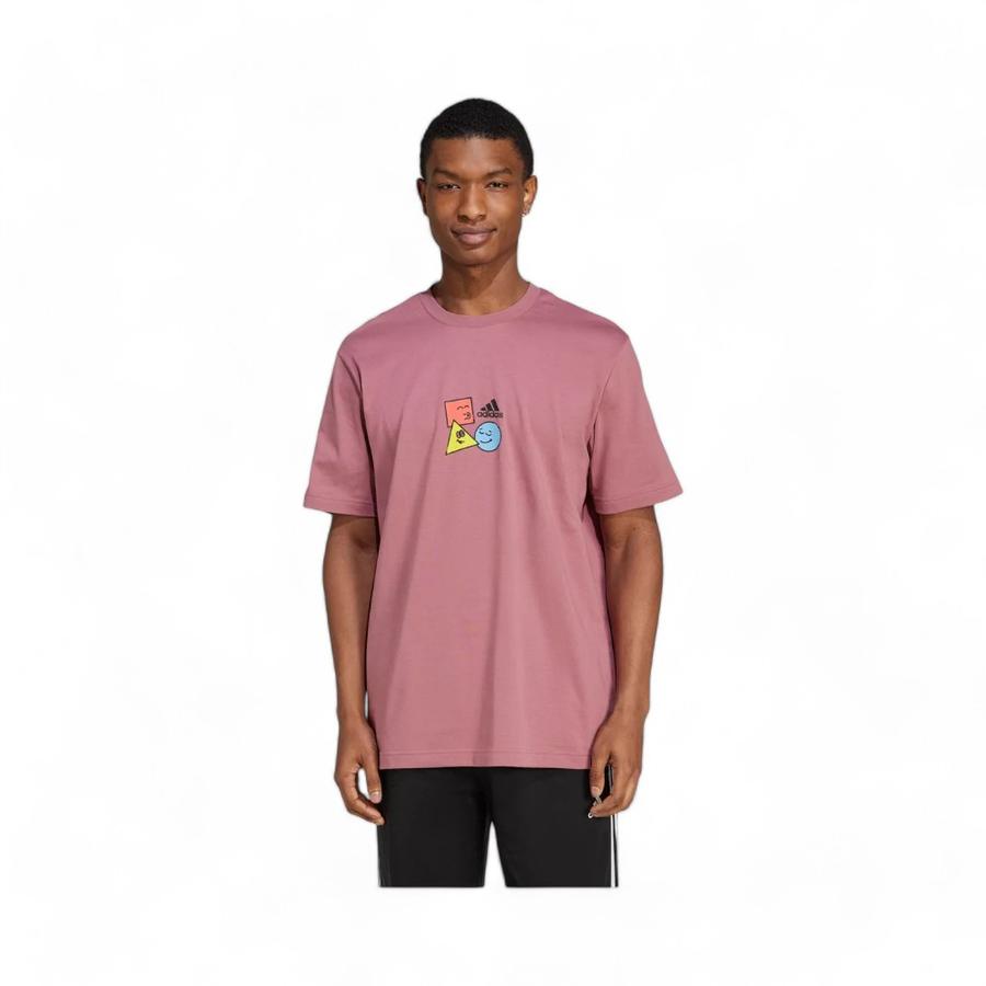 Polera Hombre Adidas Positivity Shapes Estampada Burdeo