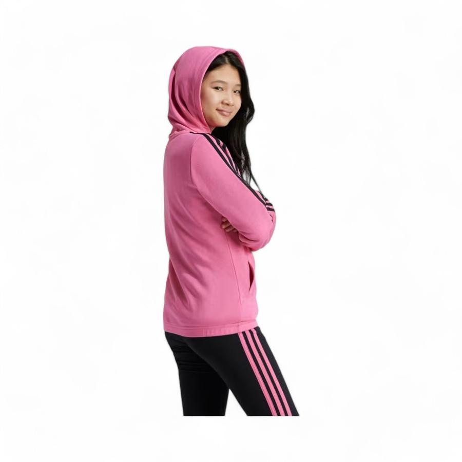 Polerón Niñas Adidas Essentials 3 Tiras Full Zipper Rosado