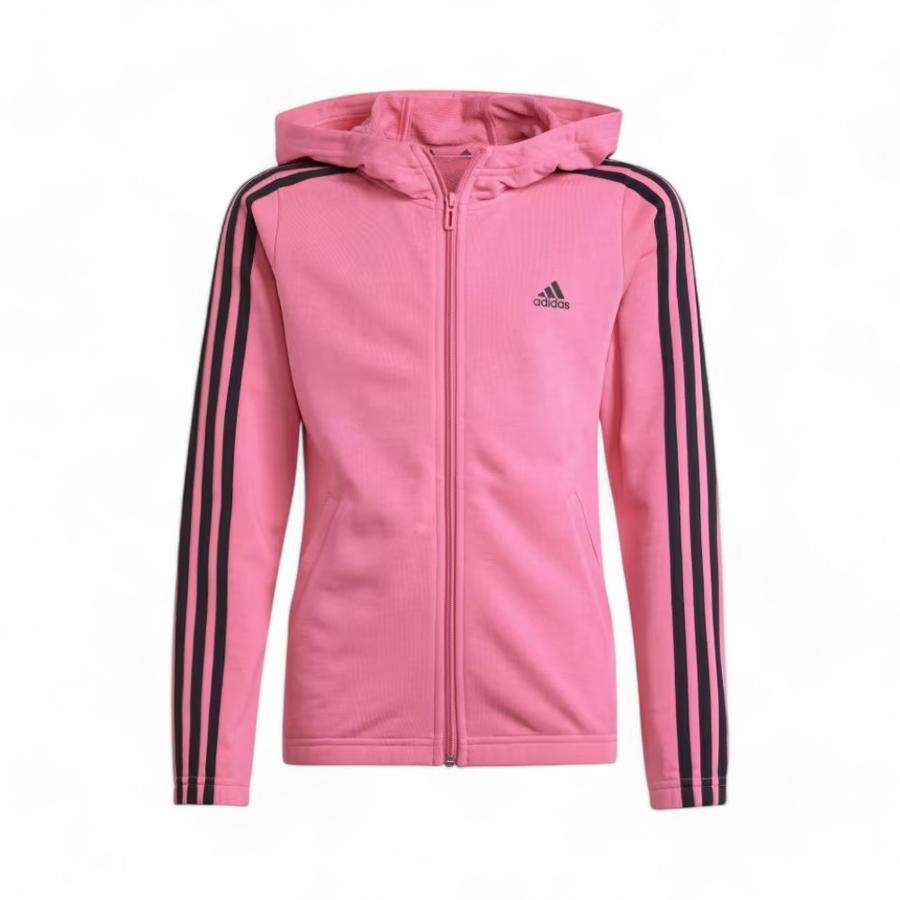 Polerón Niñas Adidas Essentials 3 Tiras Full Zipper Rosado