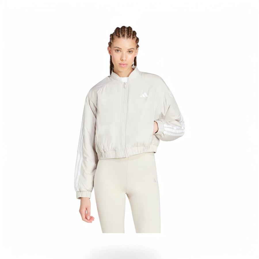 Chaqueta Mujer Adidas Bómber Corta Térmica Essentials Beige