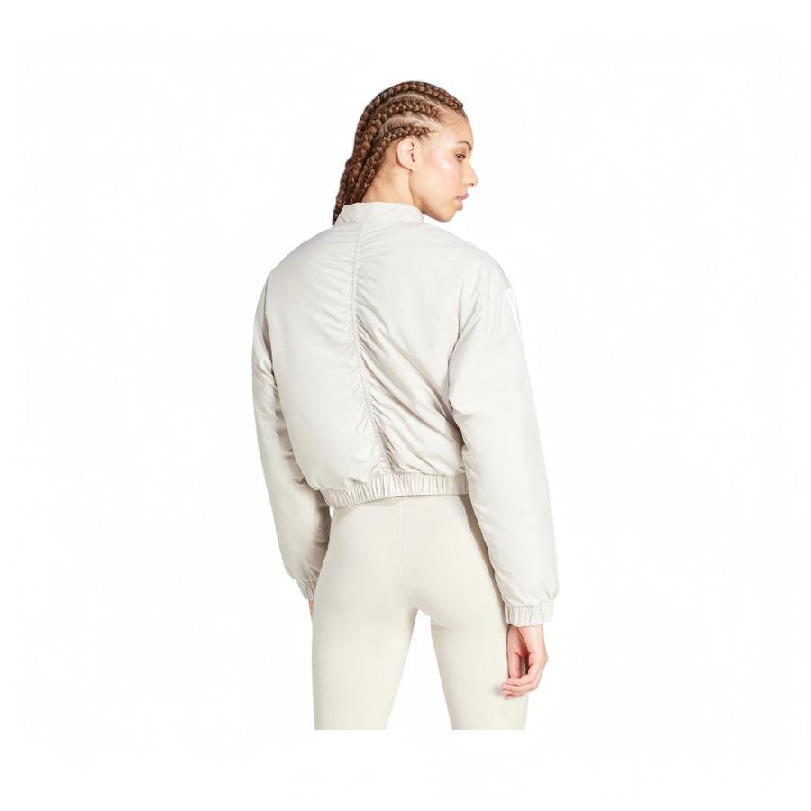 Chaqueta Mujer Adidas Bómber Corta Térmica Essentials Beige