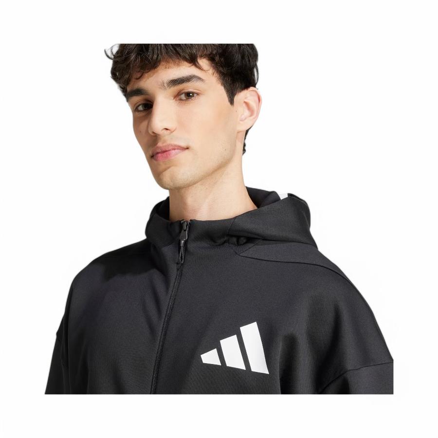 Polerón Deportivo Hombre Adidas Z.N.E Full Zipper Negro