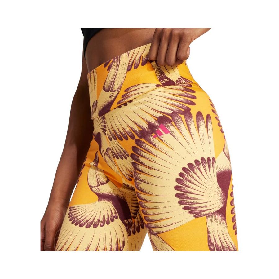 Calzas Cortas Mujer Adidas x FARM Estampado Oasis Amarillo