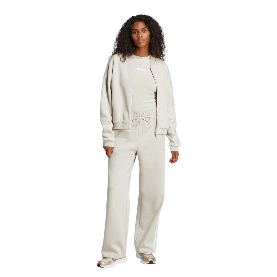 Polerón Deportivo Bómber Essentials Mujer Adidas Beige