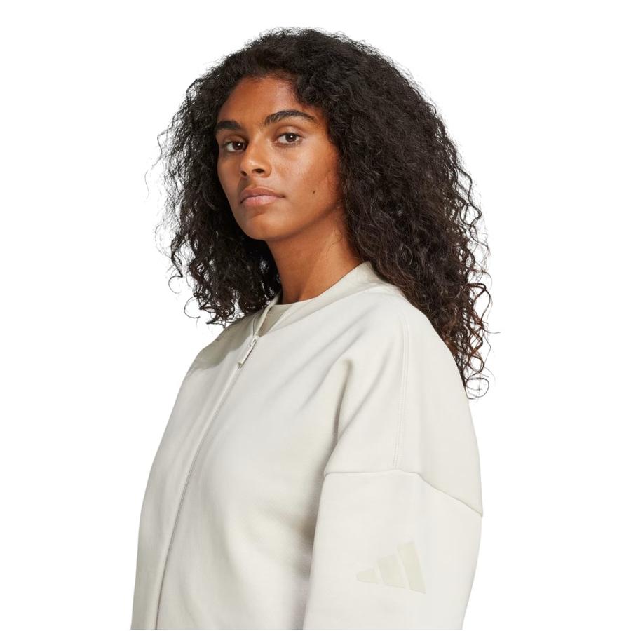 Polerón Deportivo Bómber Essentials Mujer Adidas Beige