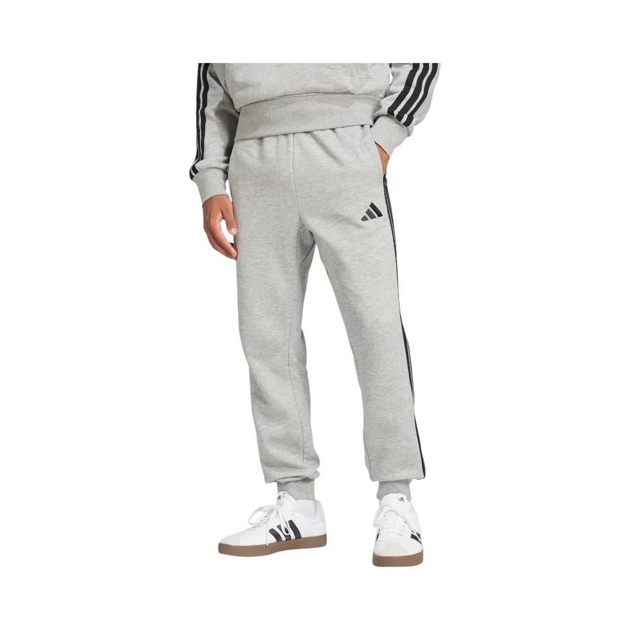 Pantalón Buzo Hombre Adidas 3 Tiras Fleece Gris
