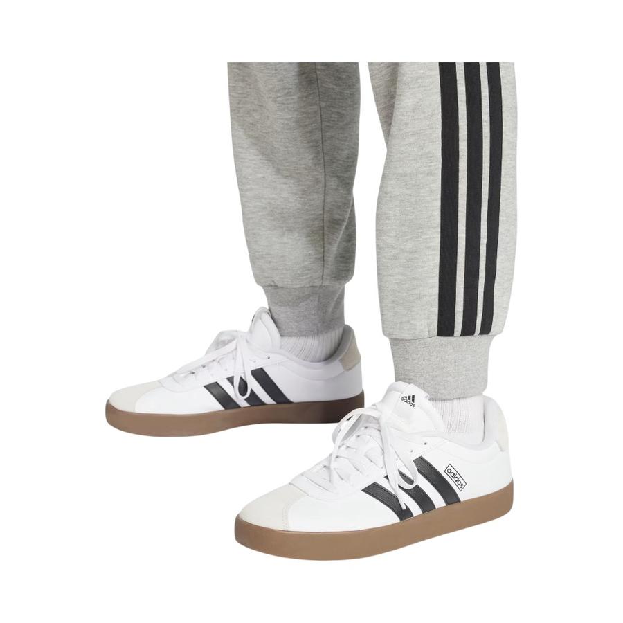 Pantalón Buzo Hombre Adidas 3 Tiras Fleece Gris