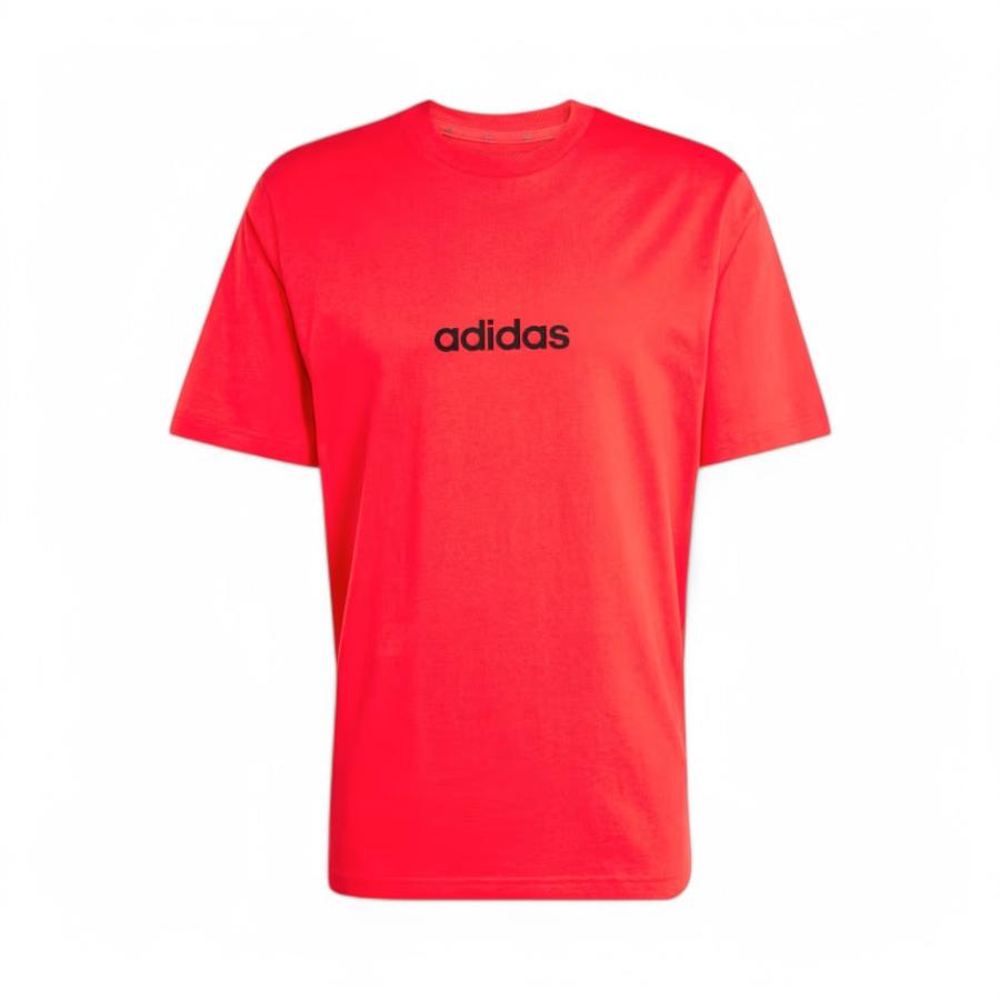 Polera Hombre Adidas Essentials Linear Rojo